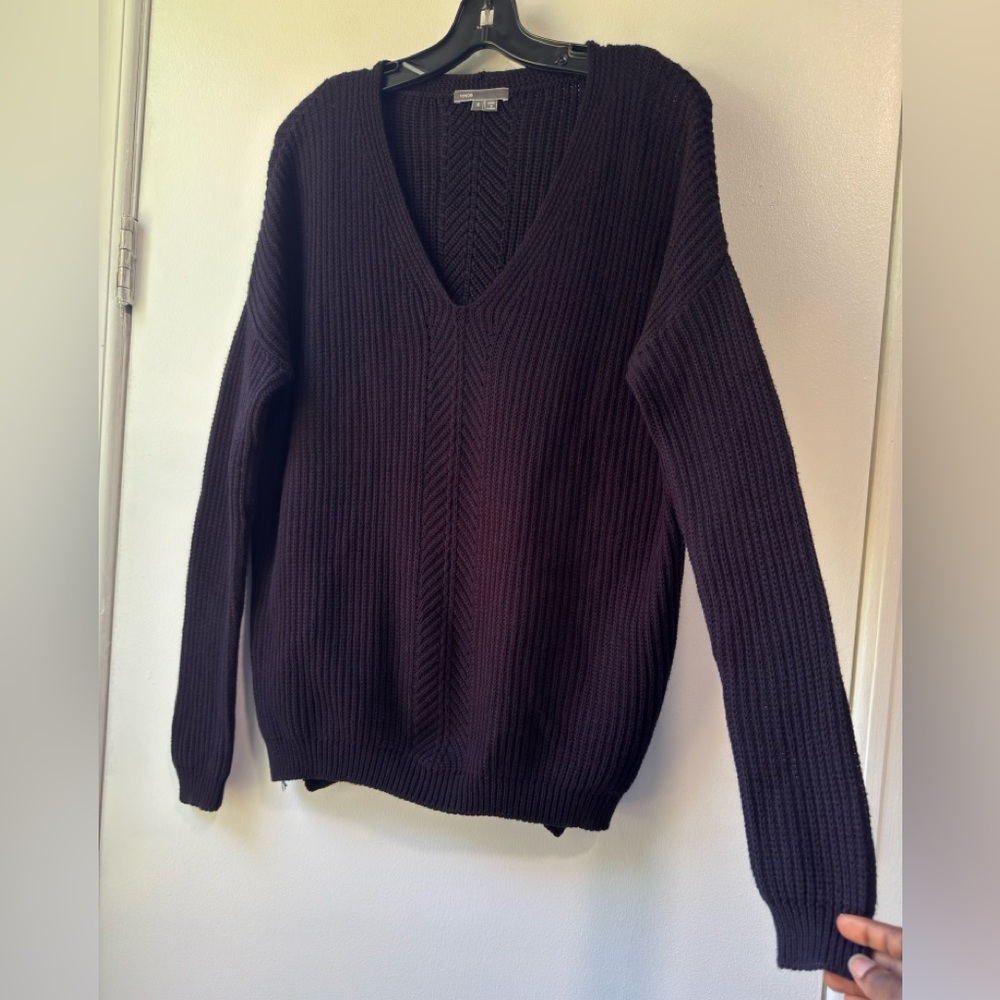Vince Women's 100% Cotton V-Neck Sweater - Picture 4 of 13